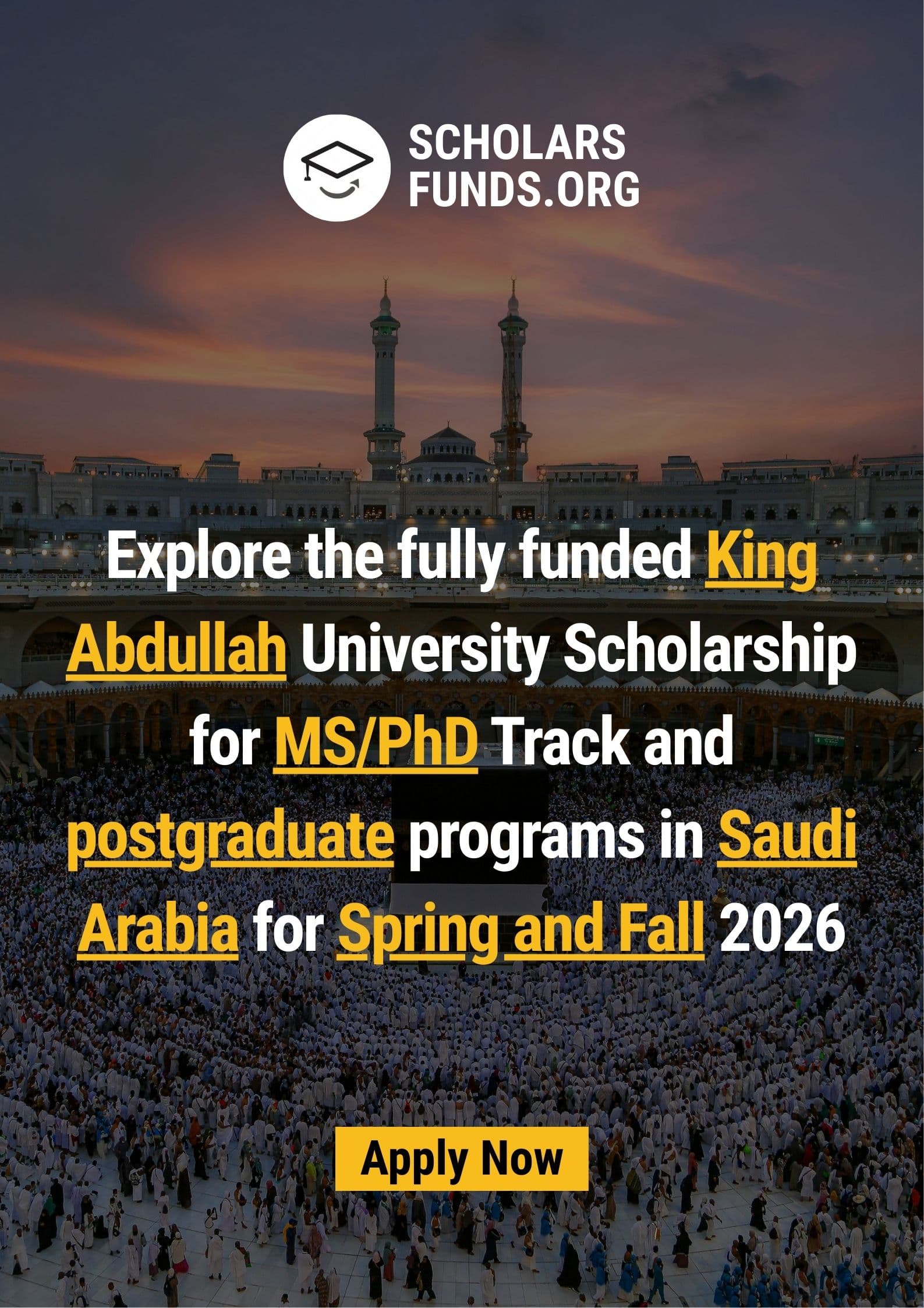 KAUST Fellowship / King Abdullah University Scholarship 2026 (Fully Funded)